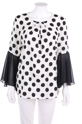 Jake*s Ruffled Blouse Dots D 42 black-white