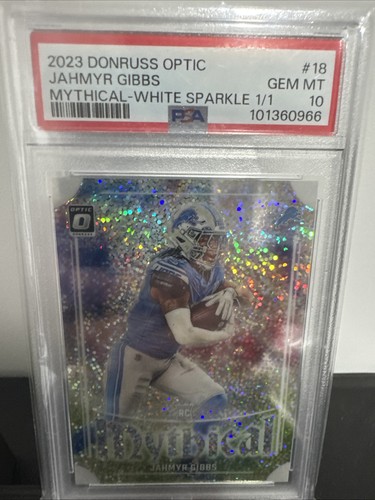 Jahmyr Gibbs [White Sparkle] #18 2023 Panini Donruss Optic Mythical card