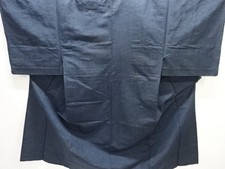 7691318: JAPANESE KIMONO / ANTIQUE HITOE MENS KIMONO / SILK / HAND WOVEN TSUMUGI