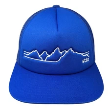 Stio Snapback Trucker Hat Blue OS Adjustable Mesh Back The Classics Yupoong