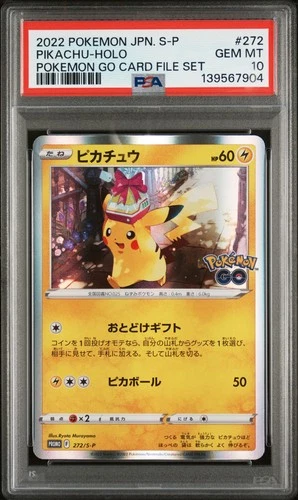 2022 POKEMON JPN S PROMO POKEMON GO CARD FILE SET #272 PIKACHU-HOLO PSA 10