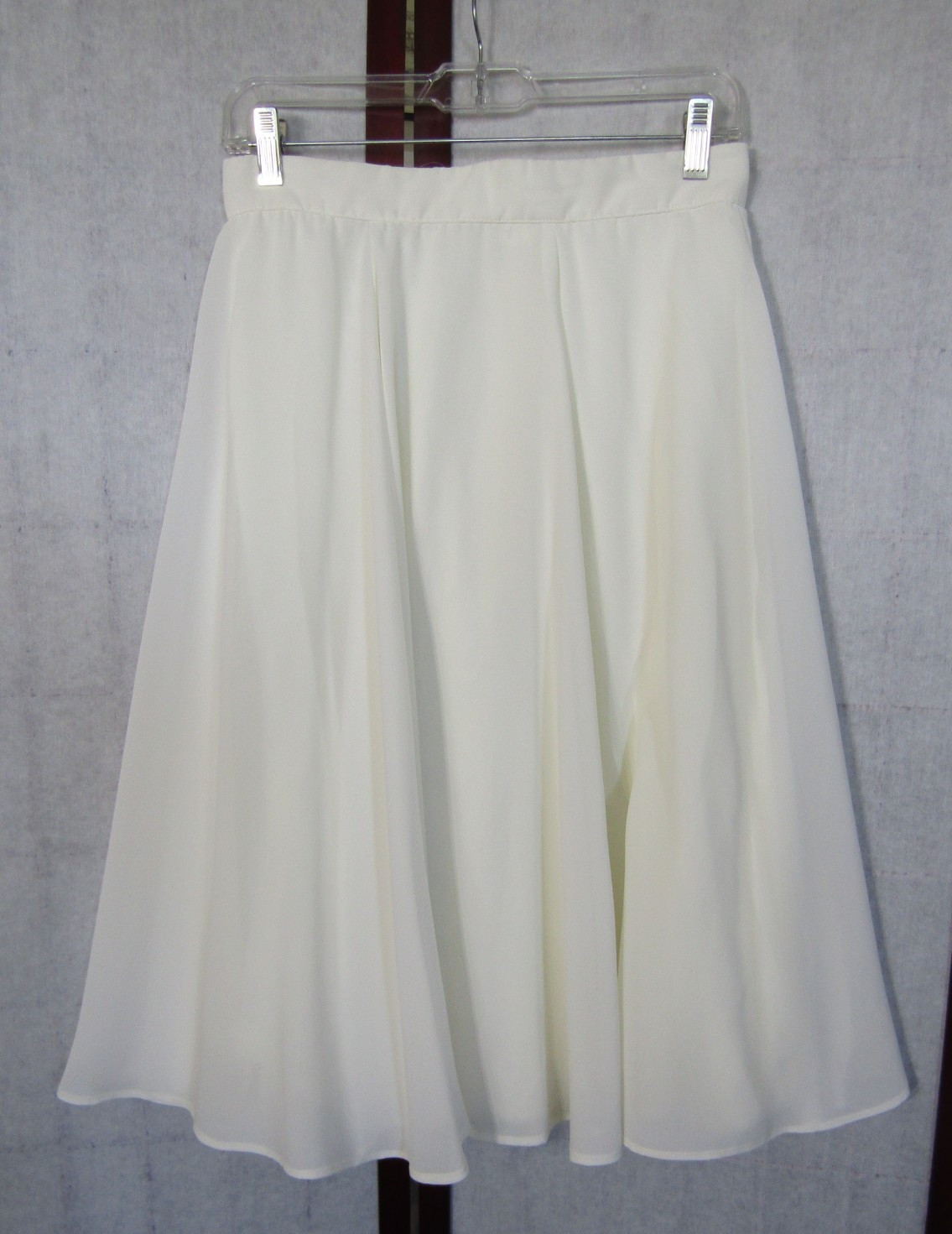 Vintage Jessica McClintock 100% Polyester Chiffon Off White Skirt Womens Size 12