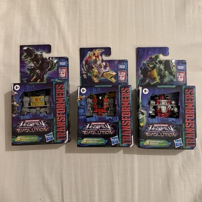 TRANSFORMERS LEGACY EVOLUTION CORE CLASS SET OF 3 SNARL, SLUG AND GRIMLOCK NEW