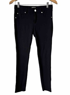 Express Knit Pants Low Rise Black Stretch Skinny Size 2 Zip Up Jegging  Cigarette