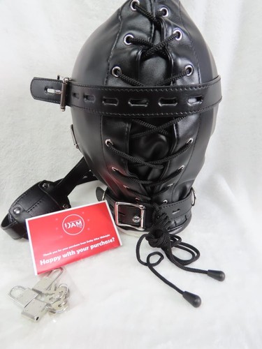 Pink Or Black Sensory deprivation bondage hood With Blindfold and Gag, BDSM, SM - Picture 11 of 13