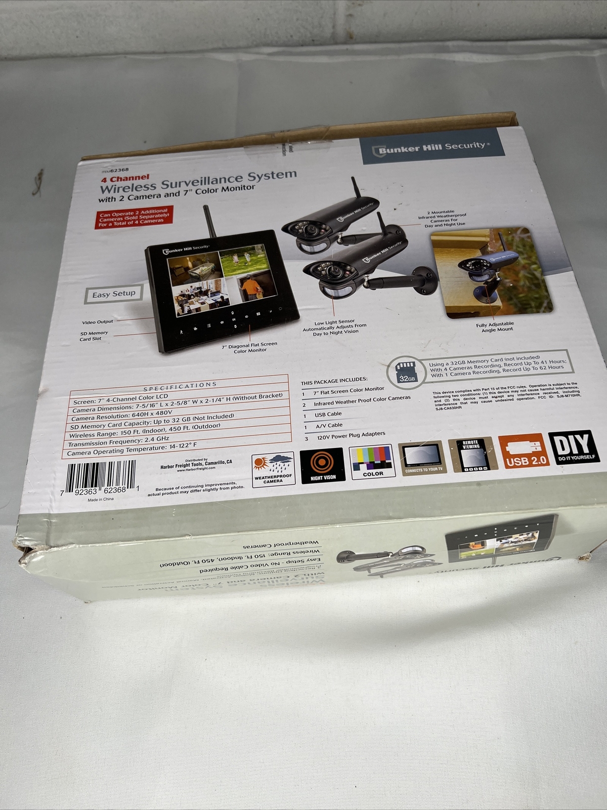 Bunker Hill 4 Channel Wireless Surveillance System 2 Cameras Monitor
