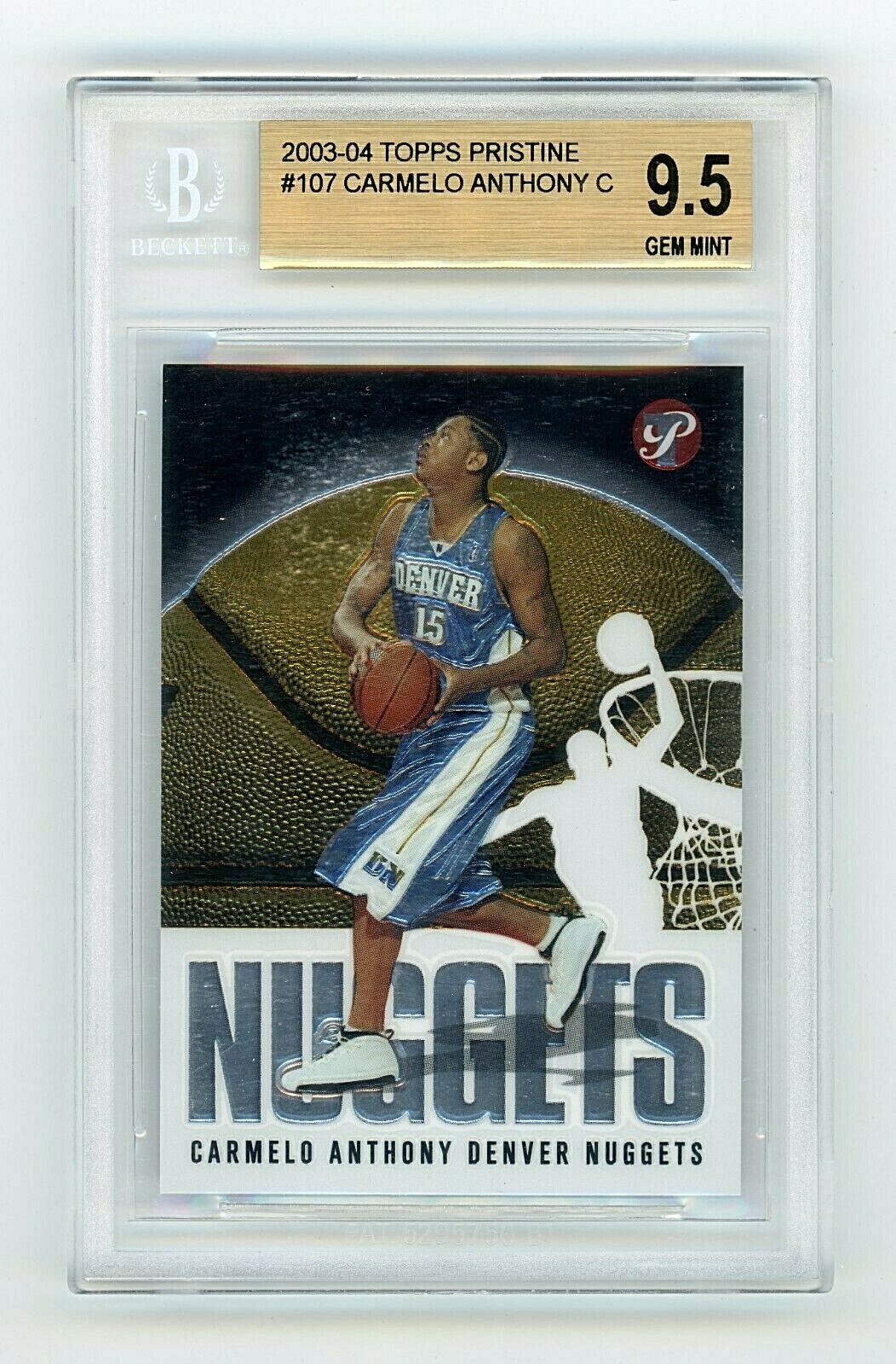 2003-04 Topps Pristine Carmelo Anthony NUGGETS #107 Rookie RC BGS 9.5 Gem Mint