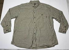 Vintage Woolrich Button Up Shirt Men's Size XXL Long Sleeve Pocket Beige Plaid