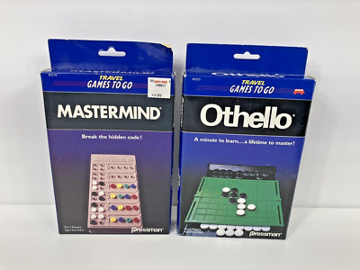 Vintage Pressman Travel Games to Go Mastermind Othello