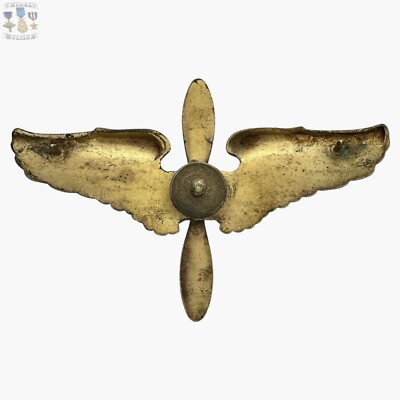 WWII U.S. ARMY AIR CORPS AVIATION CADET CAP WINGS BADGE 3” X 2