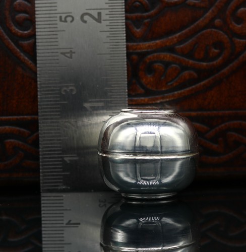 999 fine silver handmade gorgeous small idol's Prasad box, trinket box, sv183 - Picture 6 of 6