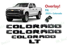 OVERLAY 4PCS Gloss Black Door Rear Colorado LT Emblems Letters 2023+ Colorado