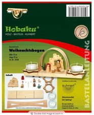 Kuhnert German DIY Wood Kit - Christmas Arch Manger Scene - Holds 2 Tea Candles