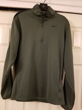 Nike Mens Fit Dry 1/4 Zipper Pullover. Size M. Green