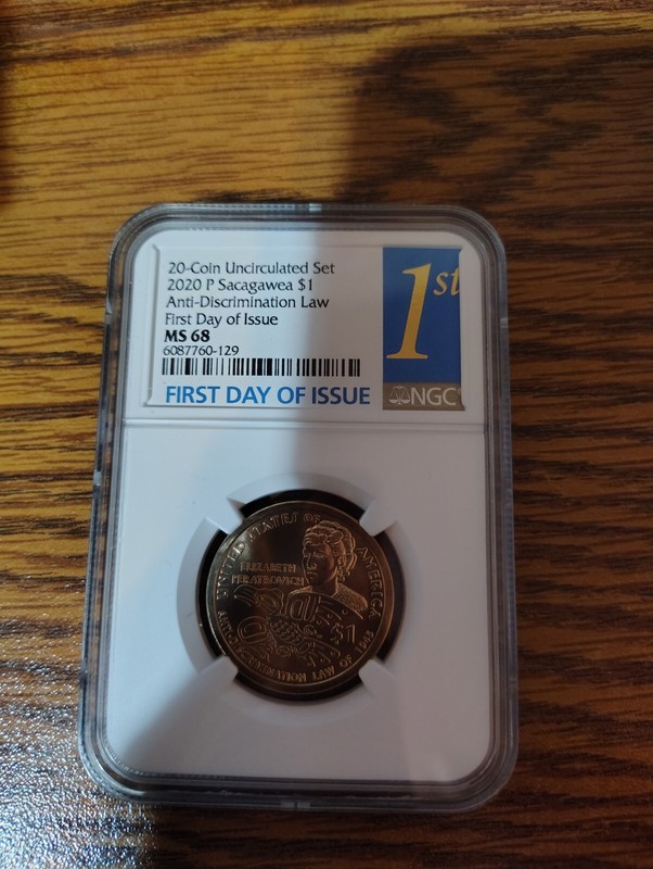 2020 P Sacagawea $1 Anti- Discrimination Law MS 68 TOP POP- Only 6