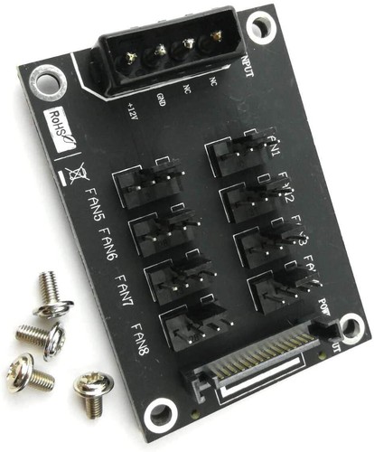 OLEY 4-Pin or SATA 15-Pin to 8X 4Pin Fan Splitter Hub - Afbeelding 5 van 5