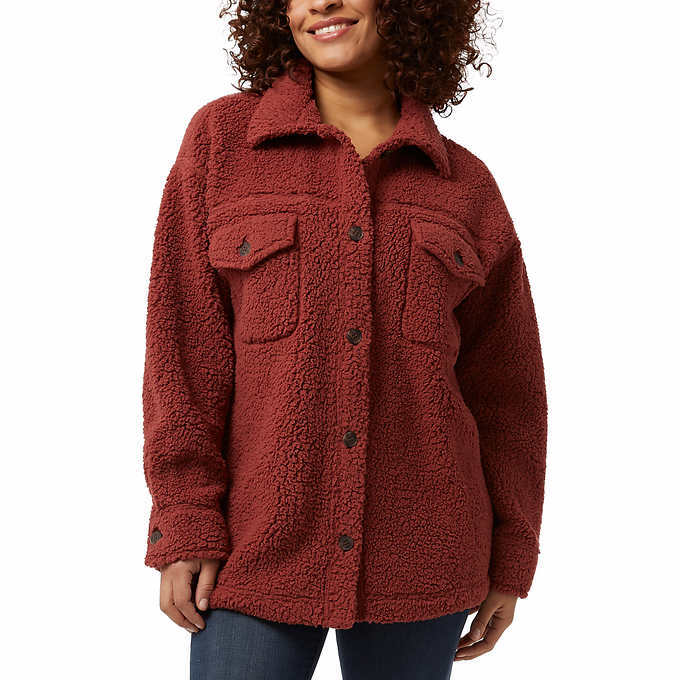 32 Degrees Ladies' Cozy Sherpa Shirt Jacket | F24 | eBay