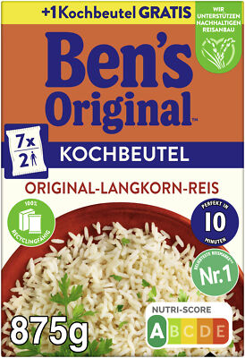 BEN'S ORIGINAL  Original-Langkorn-Reis 10-Minuten im  Kochbeutel 875g
