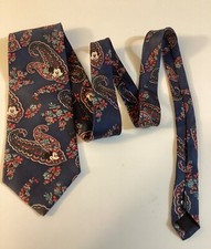 Vintage Disney Paisley Mickey Mouse Men’s Neck Tie USA Made Navy 100% Silk