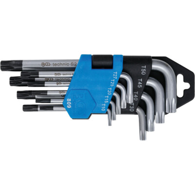BGS Winkelschlüssel-Satz kurz Torx T-Profil Winkelschlüssel Set T10-T50 9 tlg.