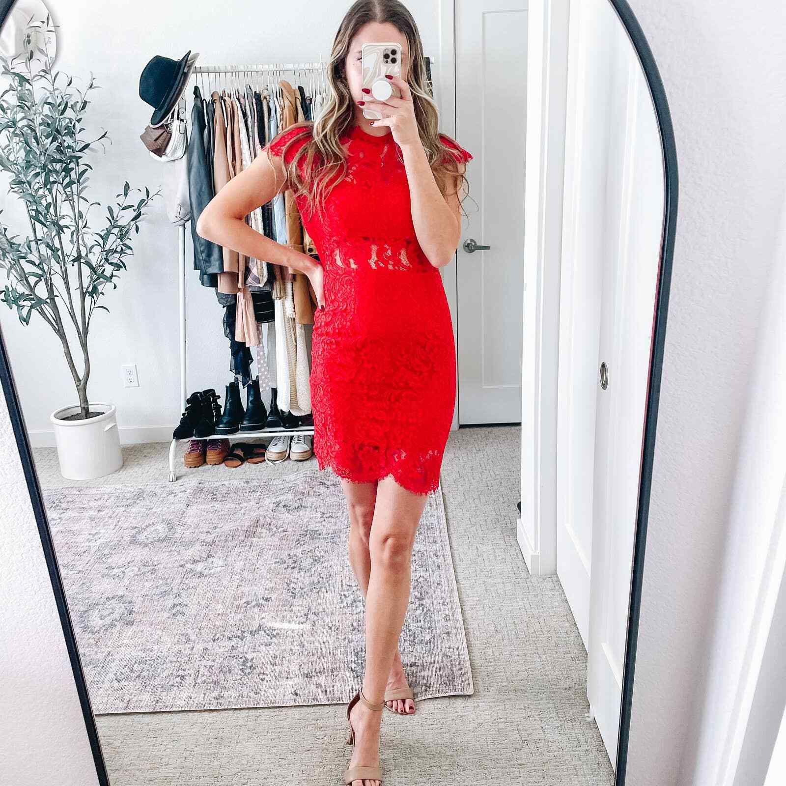 SAYLOR Red Lace Dress - image 2