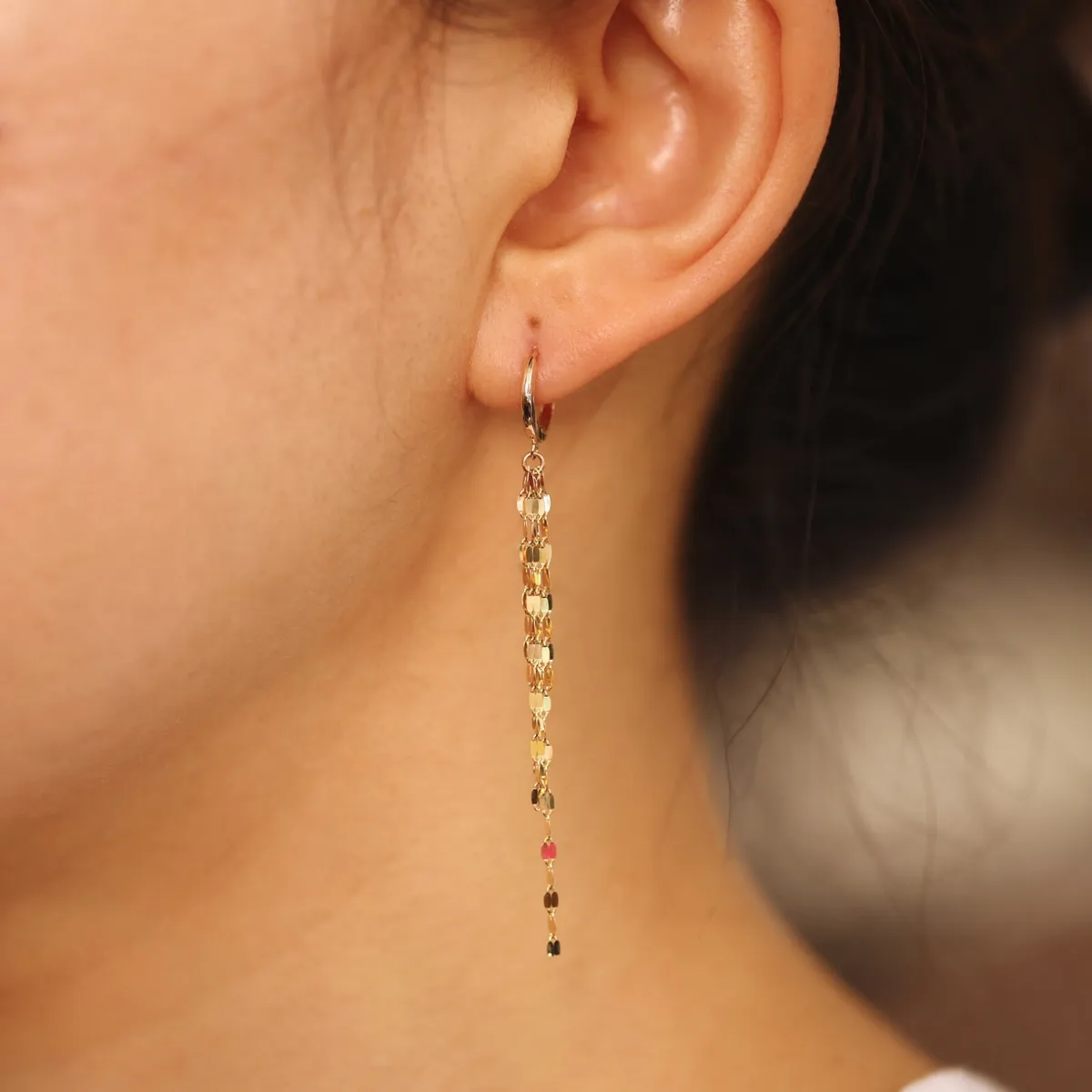 Textured Chain Earrings Gold - Vicky Davies Jewels