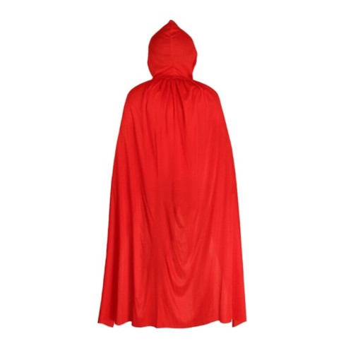 Witch Halloween Velvet Cloak Adult Hooded Cosplay Wedding Costume Robe Party Red - Picture 9 of 10