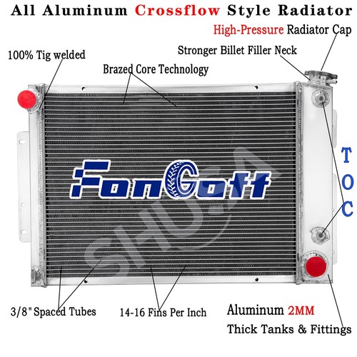 4-Row Aluminum Radiator Fit 1967-1969 Chevy Camaro / Pontiac Firebird Big Block - Bild 1 von 8