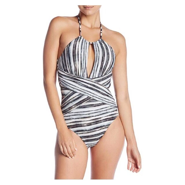 Novo com etiquetas Maiô La Blanca bambu gola alta controle de barriga recorte peça única 6 P $123 - Imagem 4 de 4