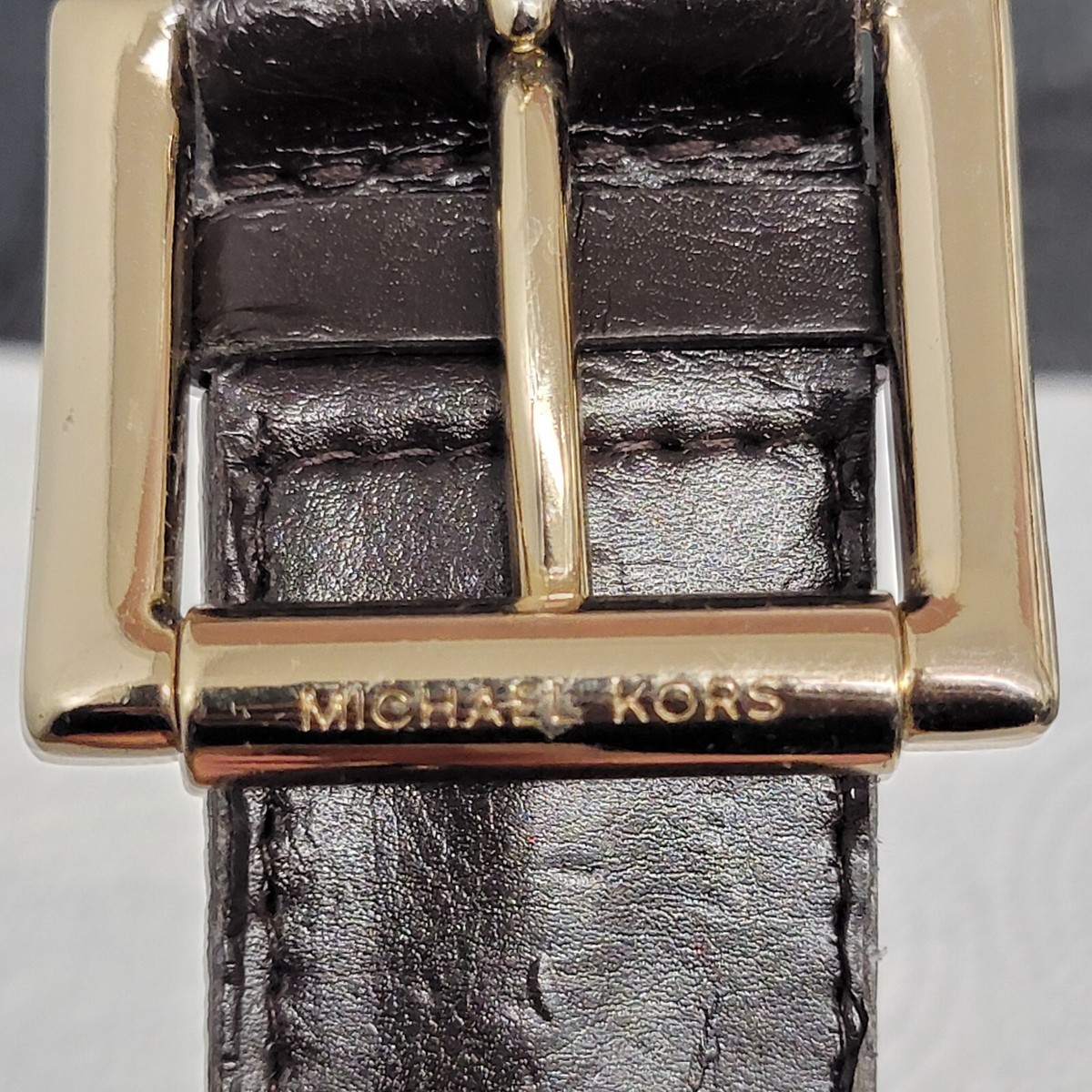 MICHAEL KORS Dark Brown Leather Studded Belt M Michael Kors Brown Leather Studded Belt Size M | eBay main image 4