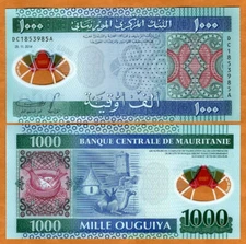 Mauritania, 1000 Ouguiya, 2014, P-19, UNC POLYMER