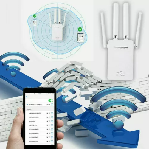 1200Mbps WiFi Range Extender Repeater Wireless Amplifier Router Signal Booster - Picture 2 of 11
