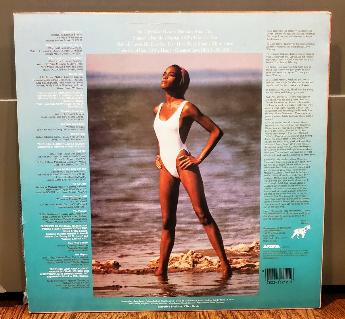 WHITNEY HOUSTON Debut Self-titled Vinyl Album! Excellent Condition