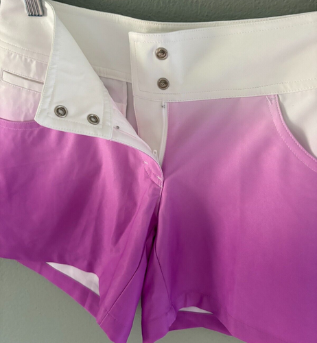 Slazenger Ombre Golf Shorts Womens Size 0 Purple & White Pockets Lightweight - Picture 3 of 10