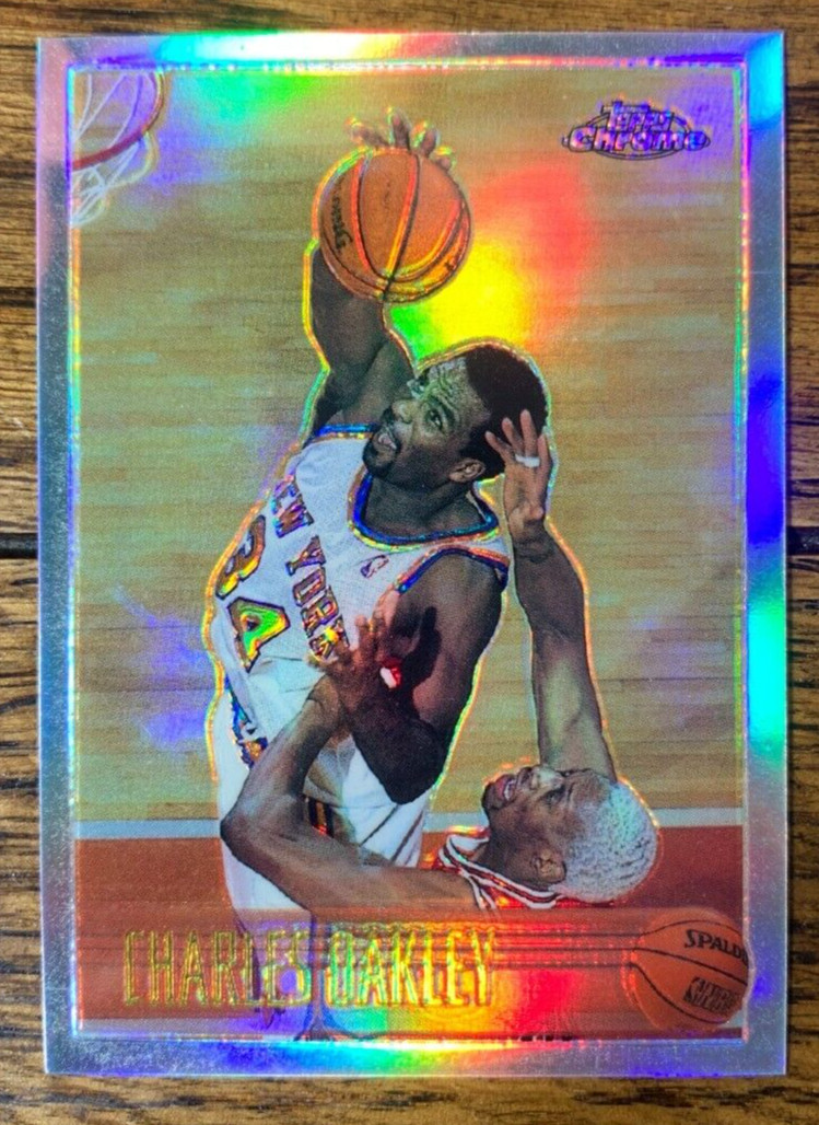 1996-97 Topps Chrome Basketball # 108 Charles Oakley Refractor Parallel Rare!
