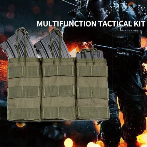 Tactical Molle Triple Magazine Pouch Open Top 5.56.223Rifle Mag Cartridge Holder - Picture 43 of 43