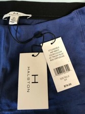 Women's Halston Velvet Blue Stretch Pants 40 OFF Size S/P Pull On NEW Ret 79.0