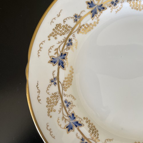 Antique/Vintage Copeland GROSVENOR Dinner Plate Gold Grapes Blue Leaves Scallop - Picture 2 of 6