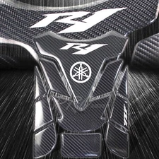 Real Carbon Fiber 3D Resin Customize Fuel/Gas Tank Pad Decal/Logo Sticker YZFR1