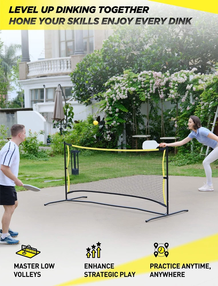 Pickleball Net with Practice Rebounder 6ft Wide Pickleball Trainer for Solo Dink Pickleball Net with Practice Rebounder 6ft Wide Pickleball Trainer for Solo Dink