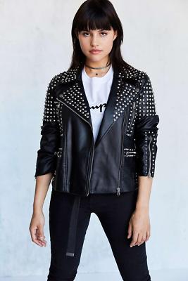 NEW URBAN OUTFITTERS $399 SILENCE + NOISE BLACK HARPER MOTO JACKET