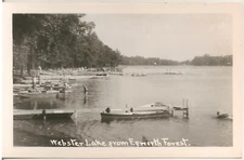 Webster Lake From Epworth Forest IN RP Postcard