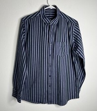 Mens Dress Shirts Long Sleeves Formal Slim Business Striped Casual Shirts Size M