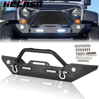 #ad #ad Front Bumper w LED Lights for Jeep Wrangler JK JL 07 24 2018 Gladiator JT 20 24 $167.00
