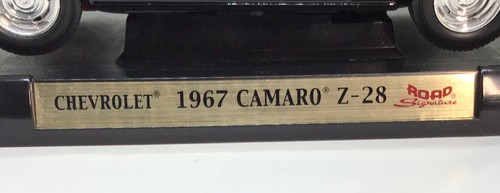 Road Signature 1967 Camaro Z - 28 Black With Red Stripes Metal Die cast On Stand - Picture 2 of 11
