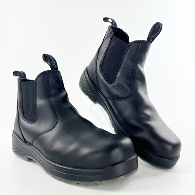 Thorogood Black Leather Safety Toe Chelsea Work Boots Shoes Mens