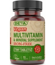 DEVA Vegan Tiny Tablets Multivitamin  Mineral Supplement Iron-Free - 90 Tablets