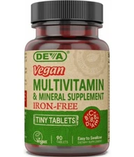 DEVA Vegan Tiny Tablets Multivitamin & Mineral Supplement Iron-Free - 90 Tablets