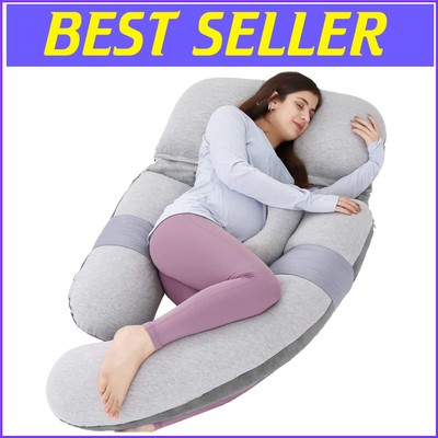 Detachable 60in Pregnancy Pillow | Full Body U-Shape | Recovery & Sleep Aid