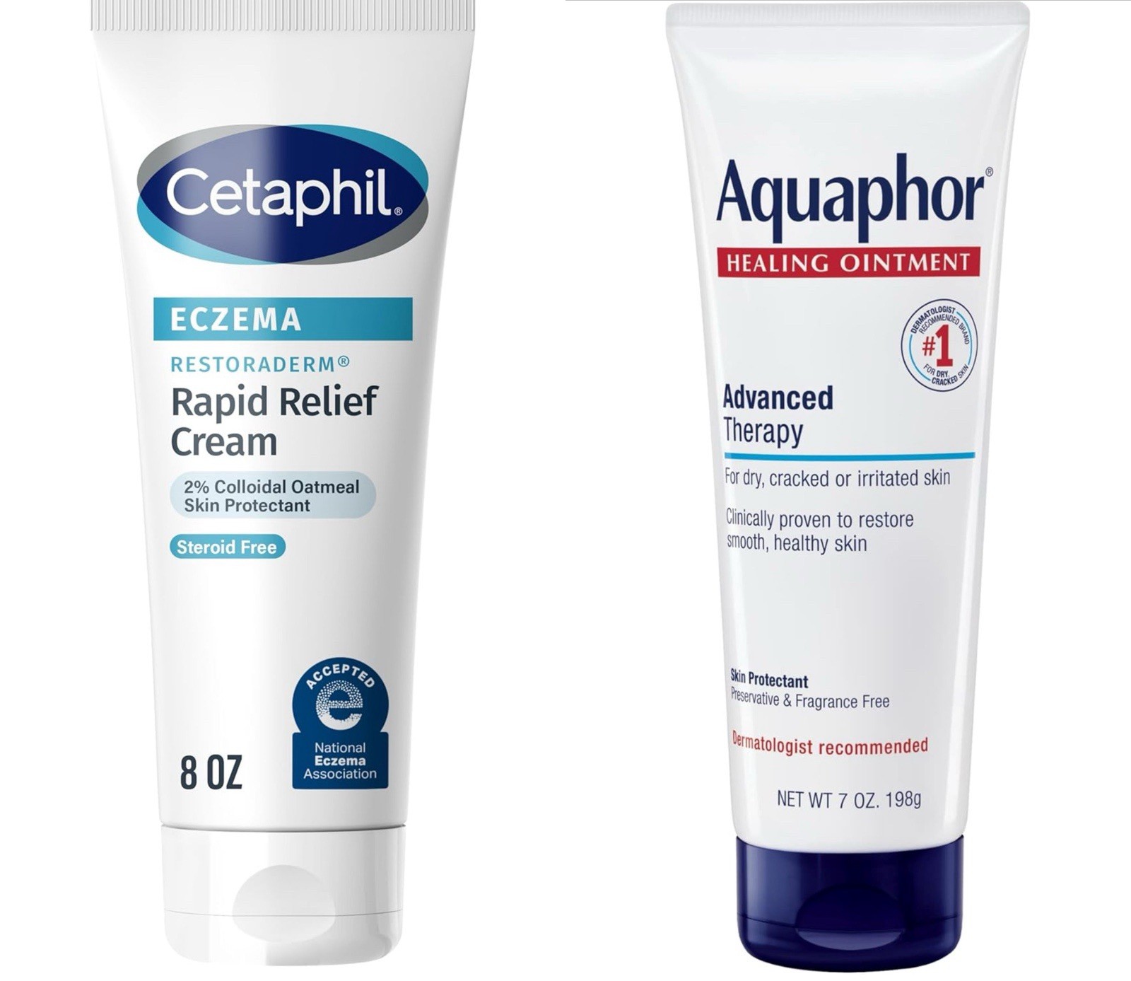 CETHAPIL Eczema Restoraderm Cream 8 oz with AQUAPHOR Healing Ointment 7 oz